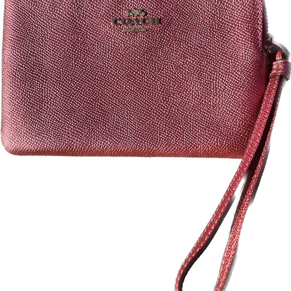 Coach medium pouch, pink, 6.25” x 4”. Excellent used condition. - Picture 2 of 4